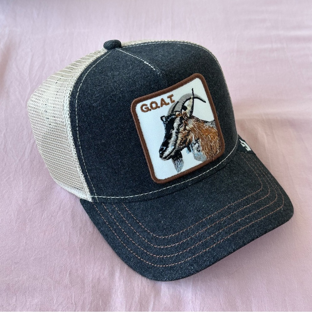 G.O.A.T. Trucker Cap - Denim and Tan